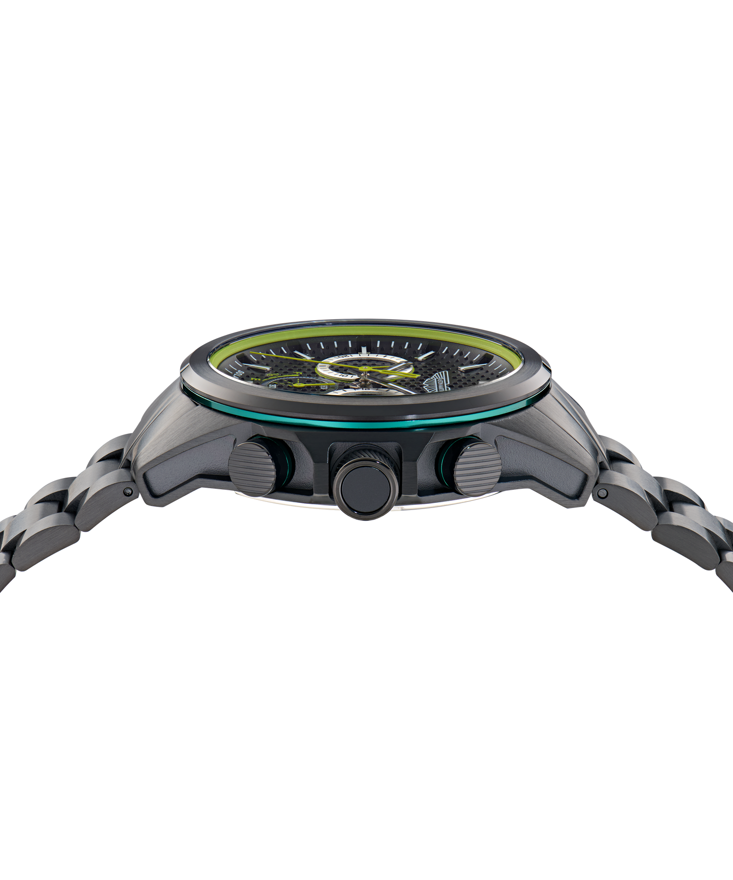 HLC Chronograph Solar IP Black Stainless Steel Bracelet Watch