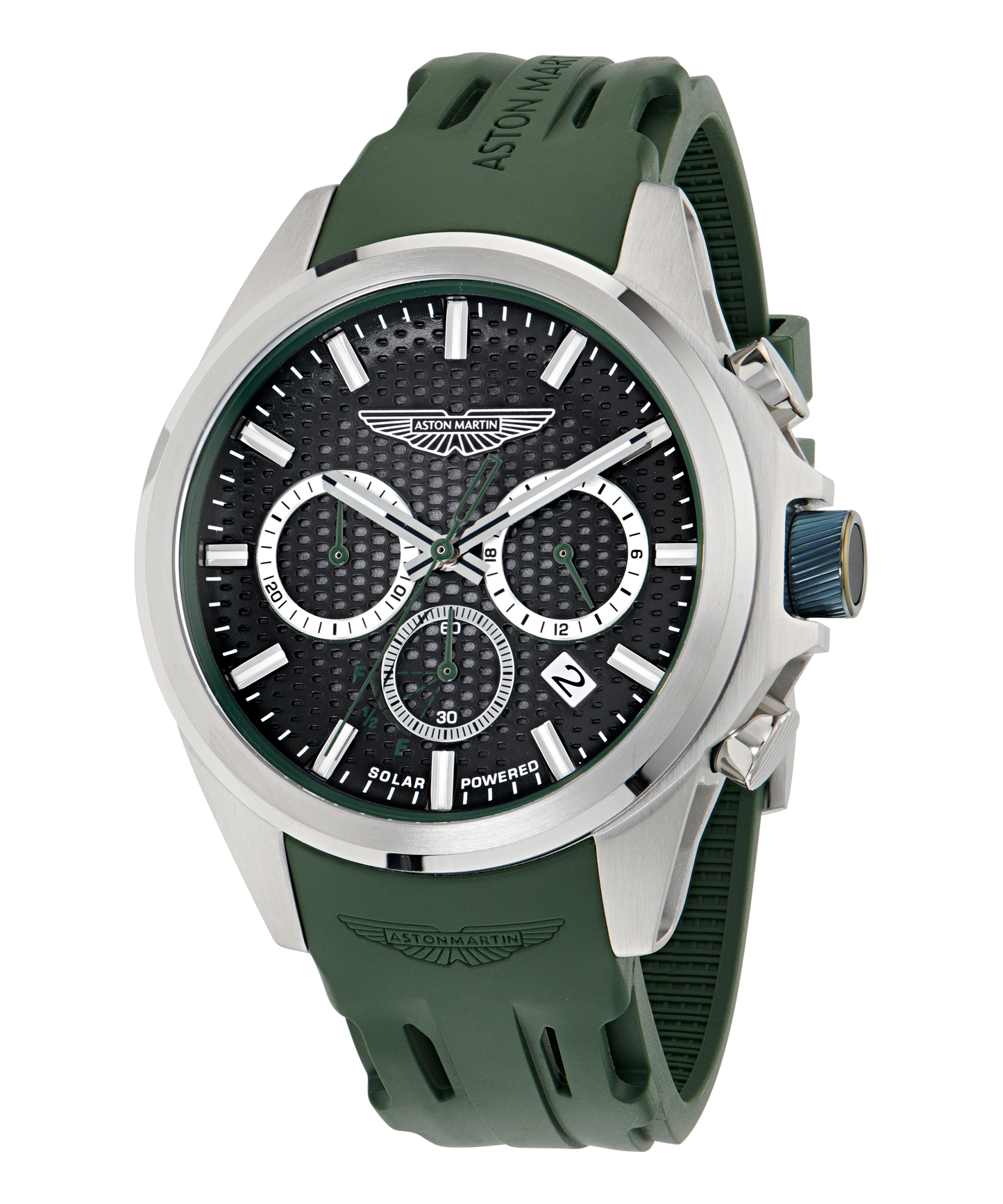 HLC Chronograph Solar Bertelli Green Silicone Strap Watch