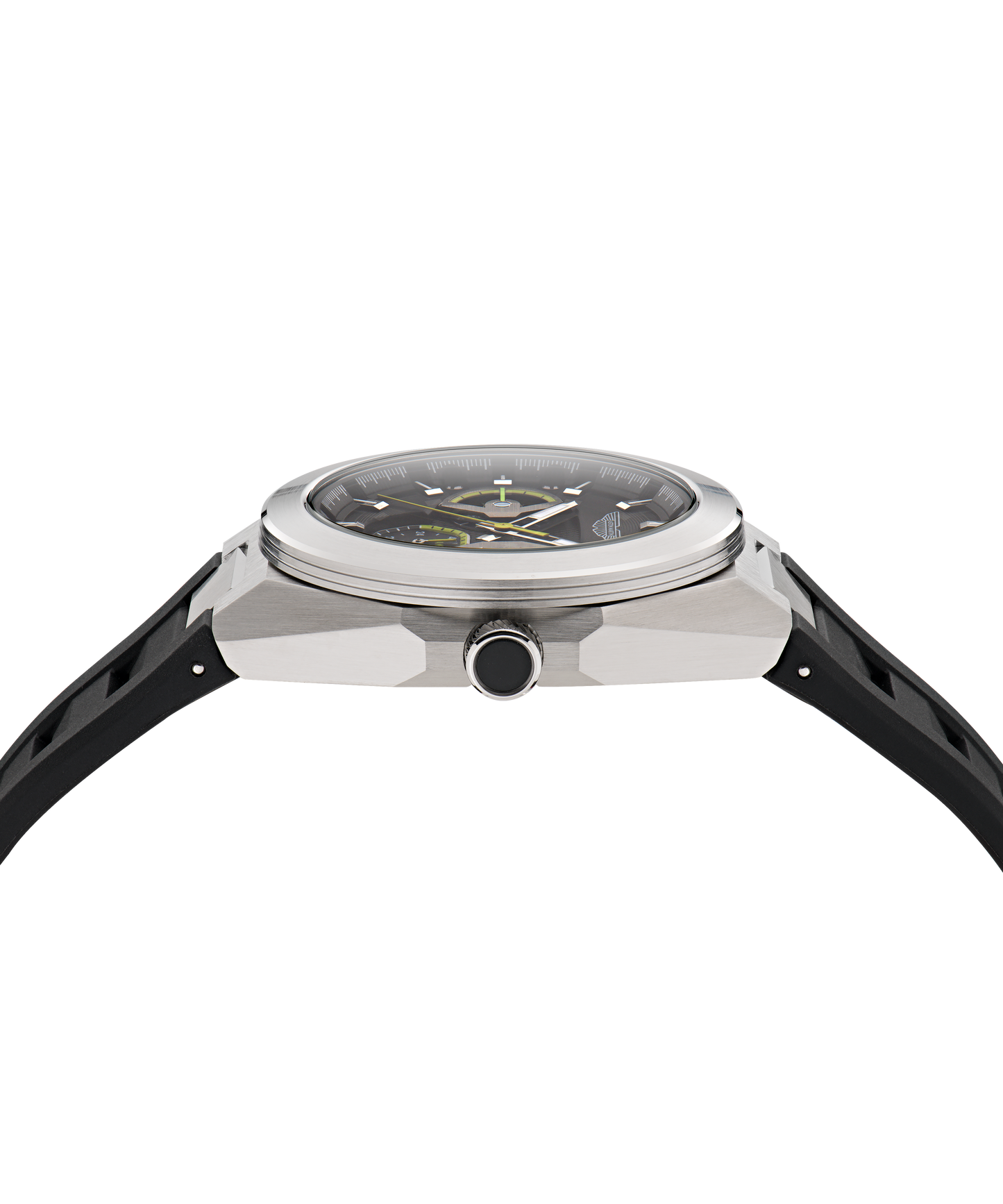 TKS Black Dial Black Gunmetal Silicone Strap Watch
