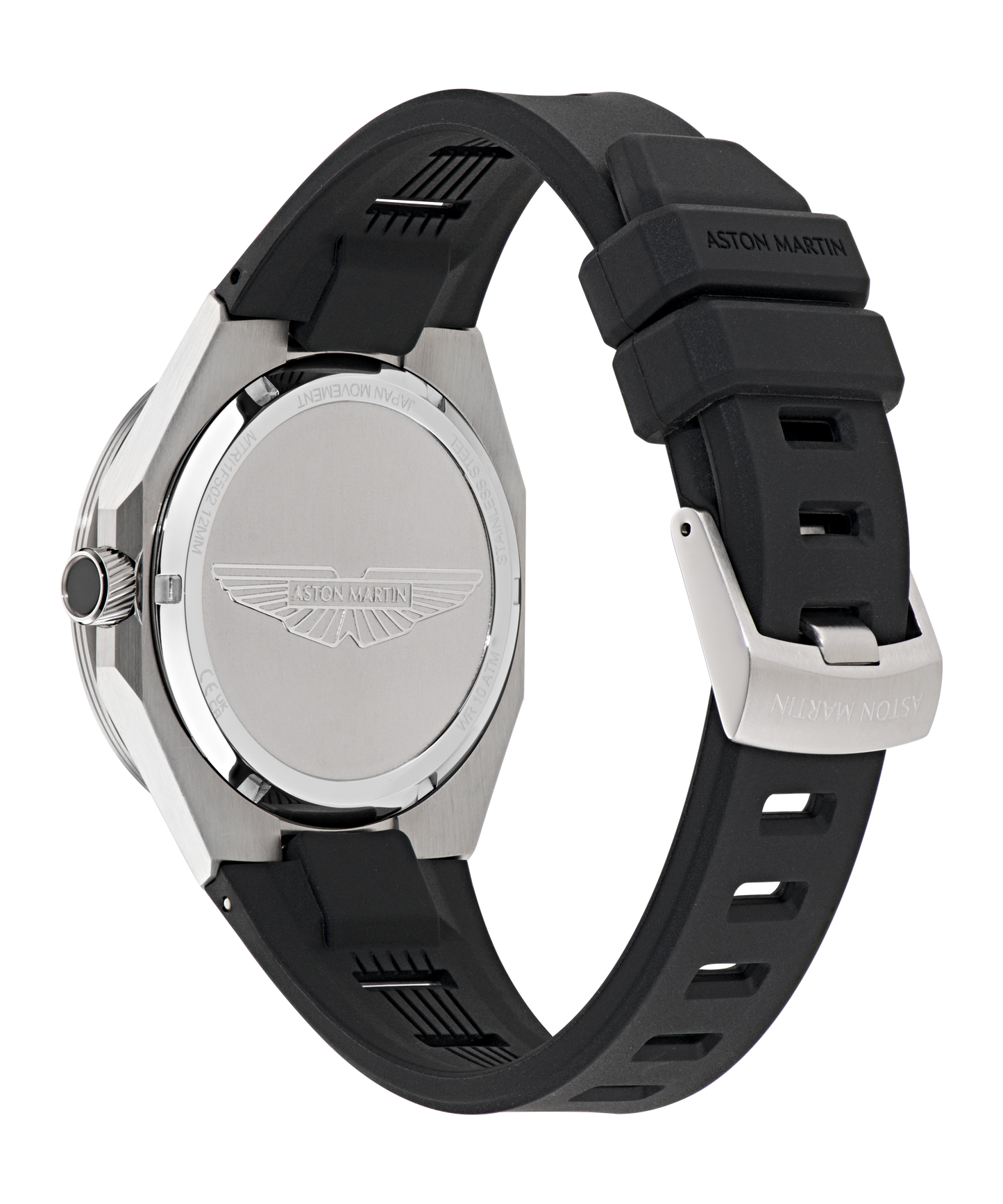 TKS Black Dial Black Gunmetal Silicone Strap Watch