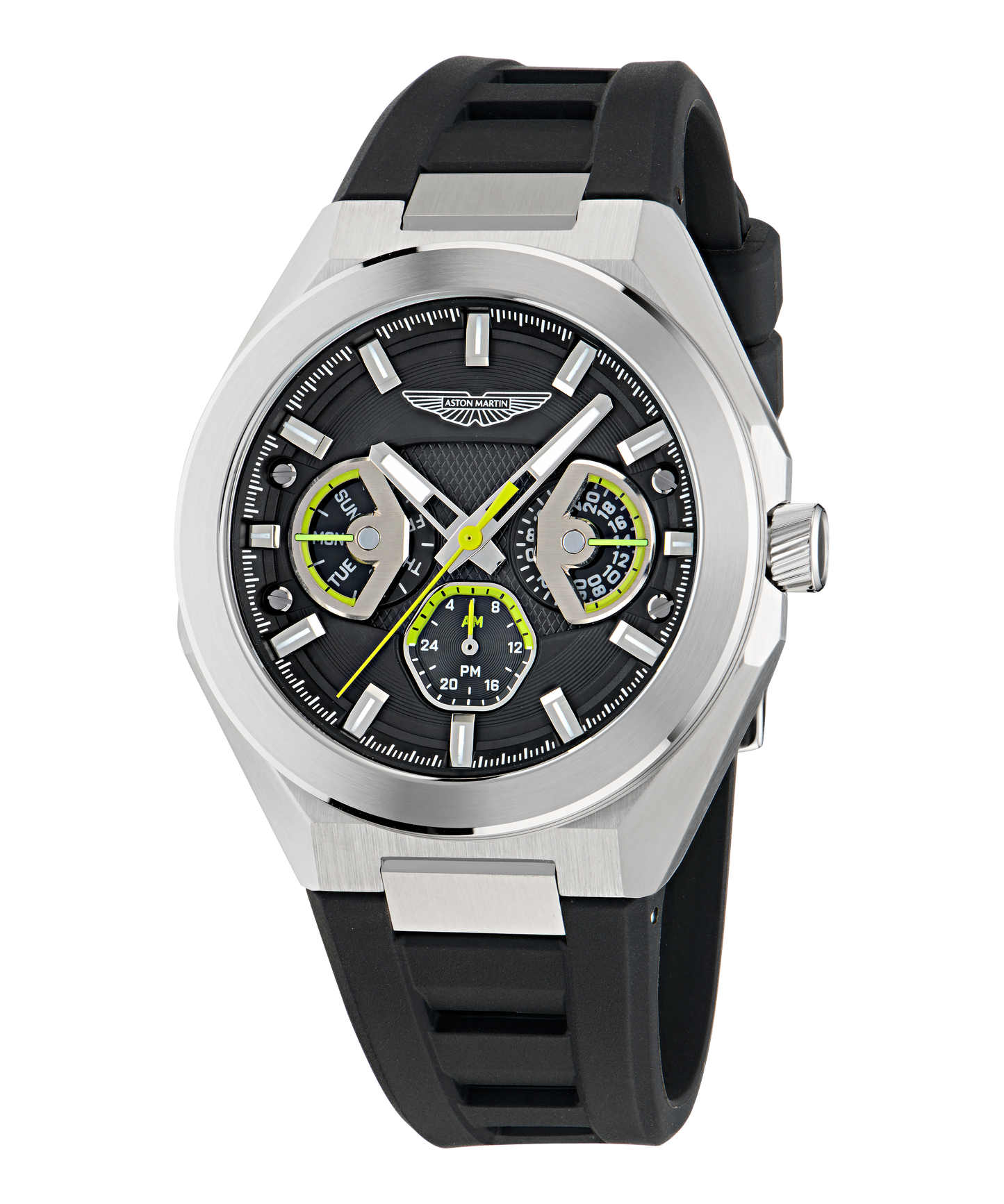 TKS Black Dial Black Gunmetal Silicone Strap Watch