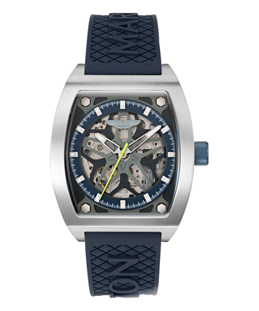 TRG Titanium Case Blue Dial Blue Silicone Strap Watch