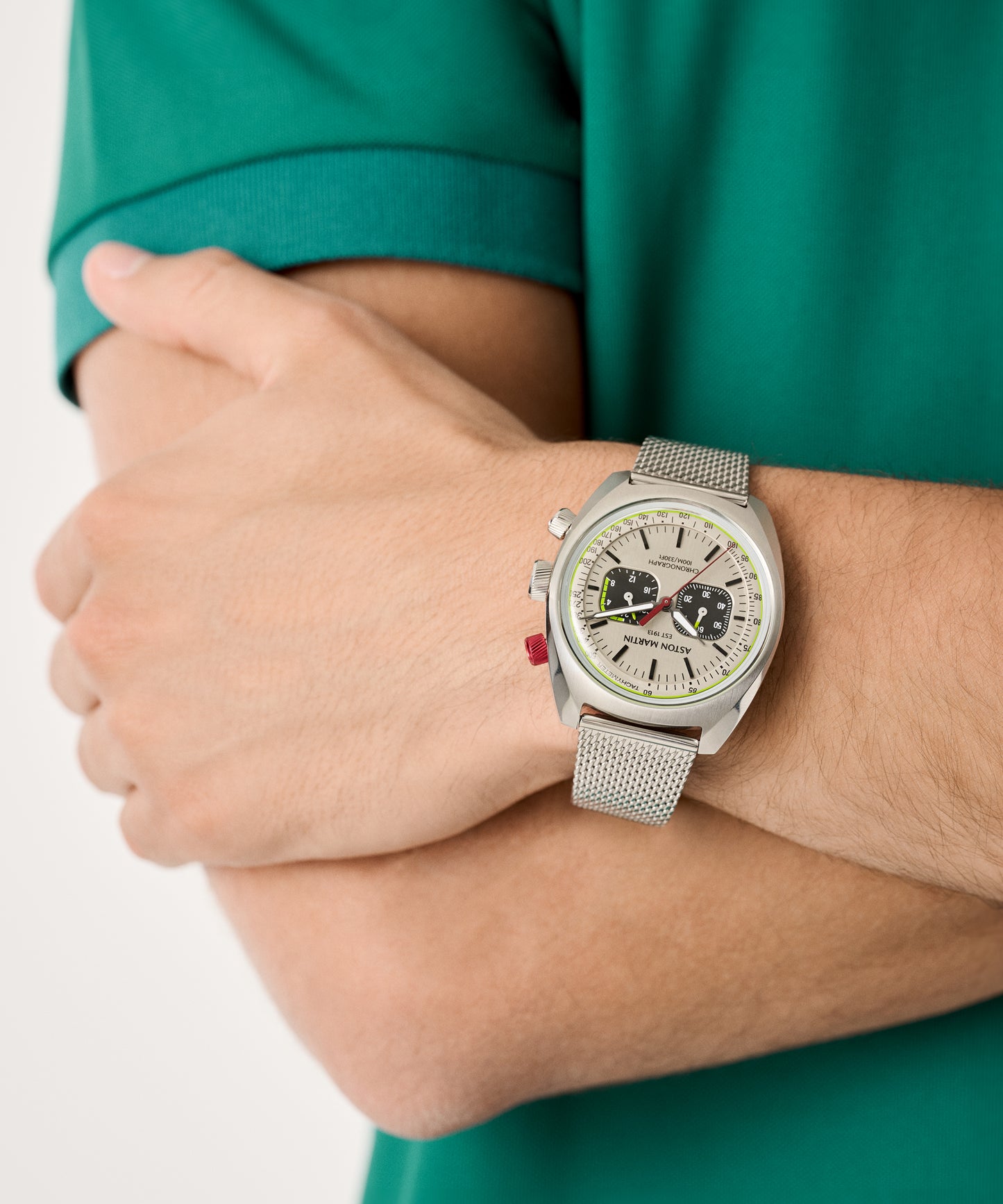 TS2 Chronograph Stainless Steel Mesh Bracelet Watch
