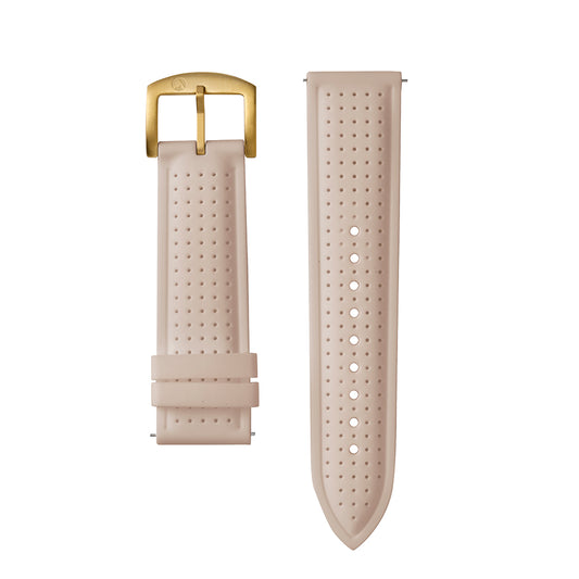 Raglan Band Beige Silicone Strap Gold Buckle