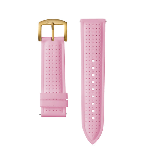 Raglan Band Pink Silicone Strap Gold Buckle