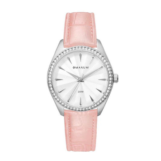 Sydney - White Dial, Silver Tone Case & Blush Leather Band