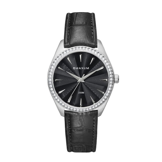 Sydney - Black Dial, Silver Tone Case & Black Leather Band