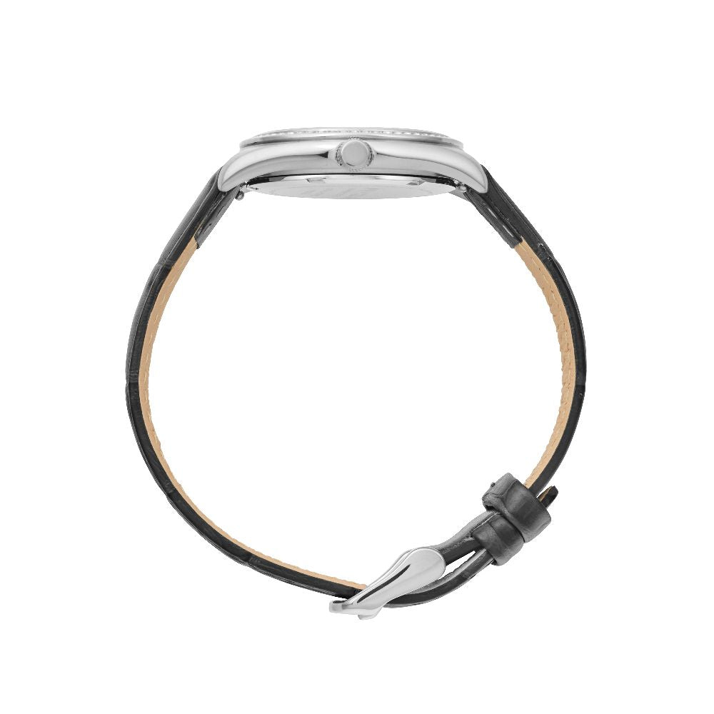 Sydney - Black Dial, Silver Tone Case & Black Leather Band