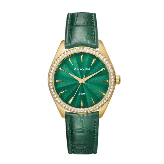 Sydney - Green Dial, Gold Tone Case & Green Leather Band
