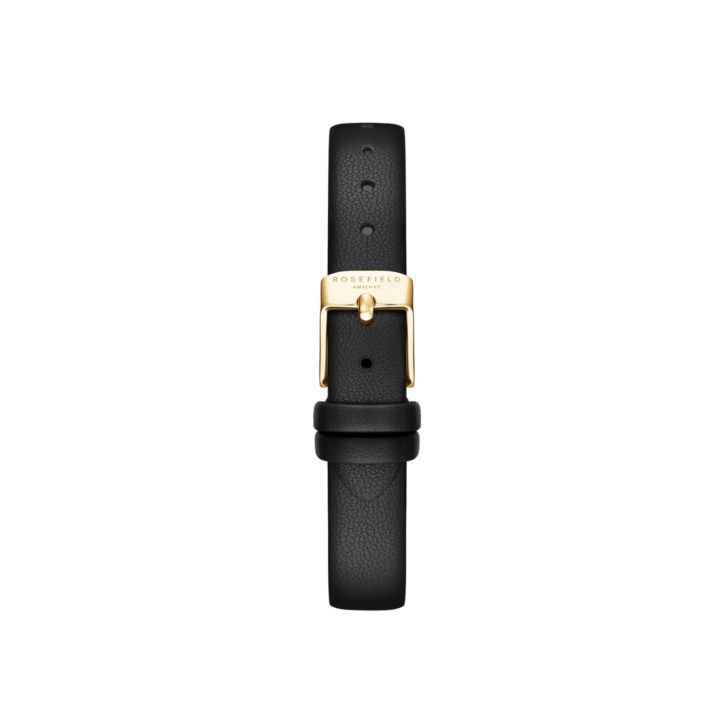 Ovale Black Matte Gold-Tone Black Leather Watch