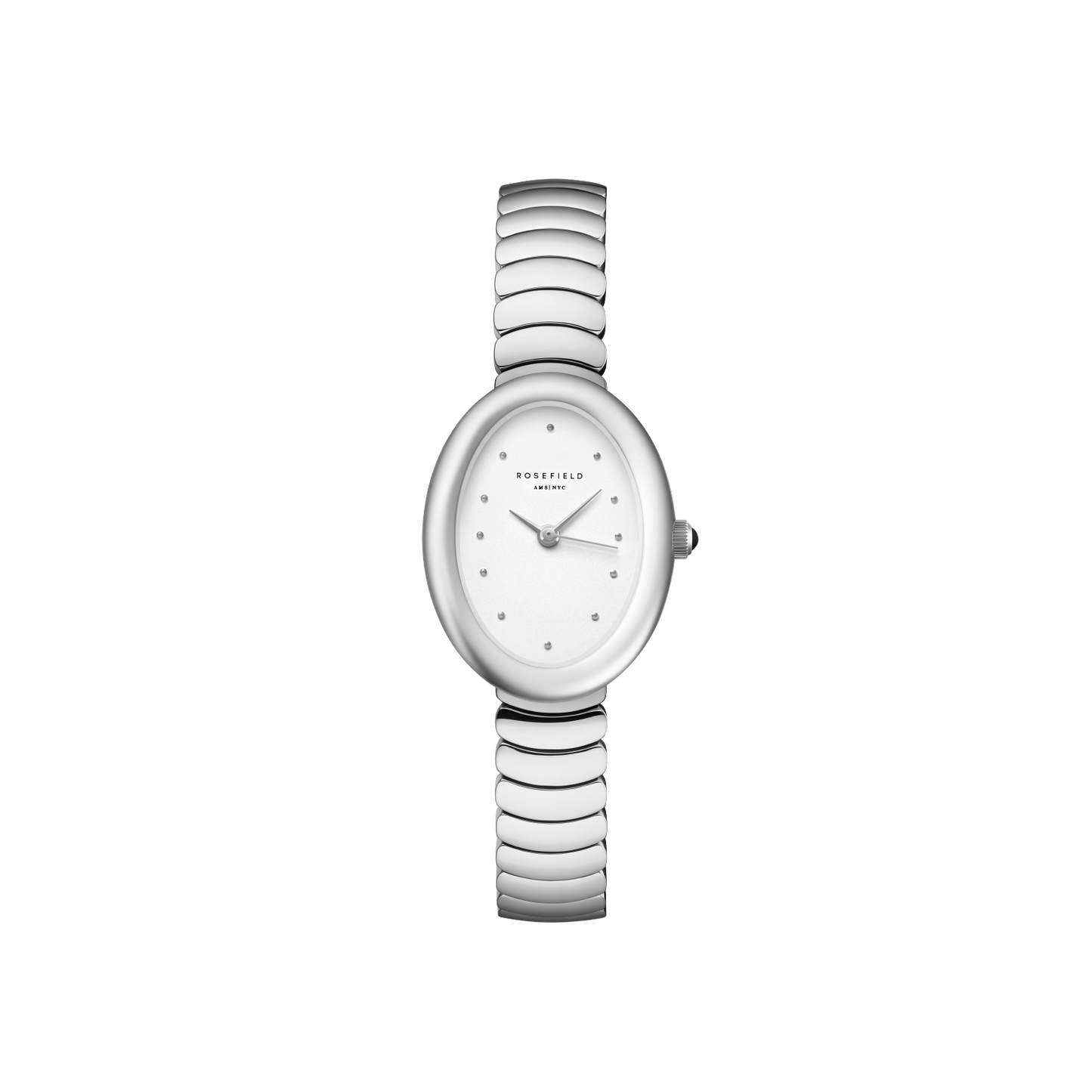 Ovale White Matte Silver-Tone Bracelet Watch