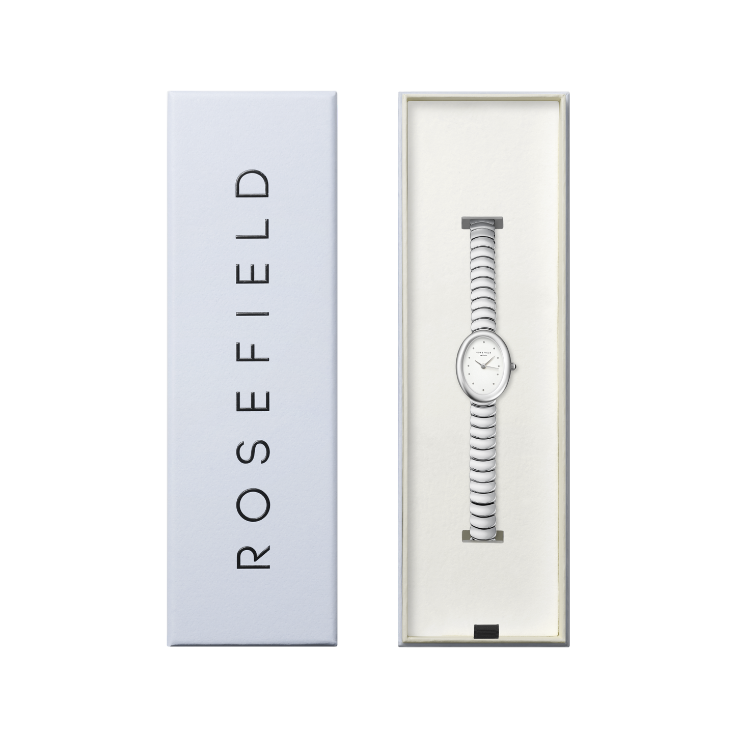 Ovale White Matte Silver-Tone Bracelet Watch