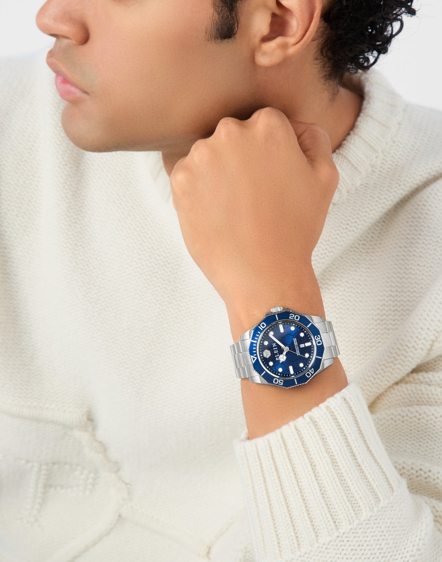 AQUASTORM 44mm Silver-Tone Analogue Watch