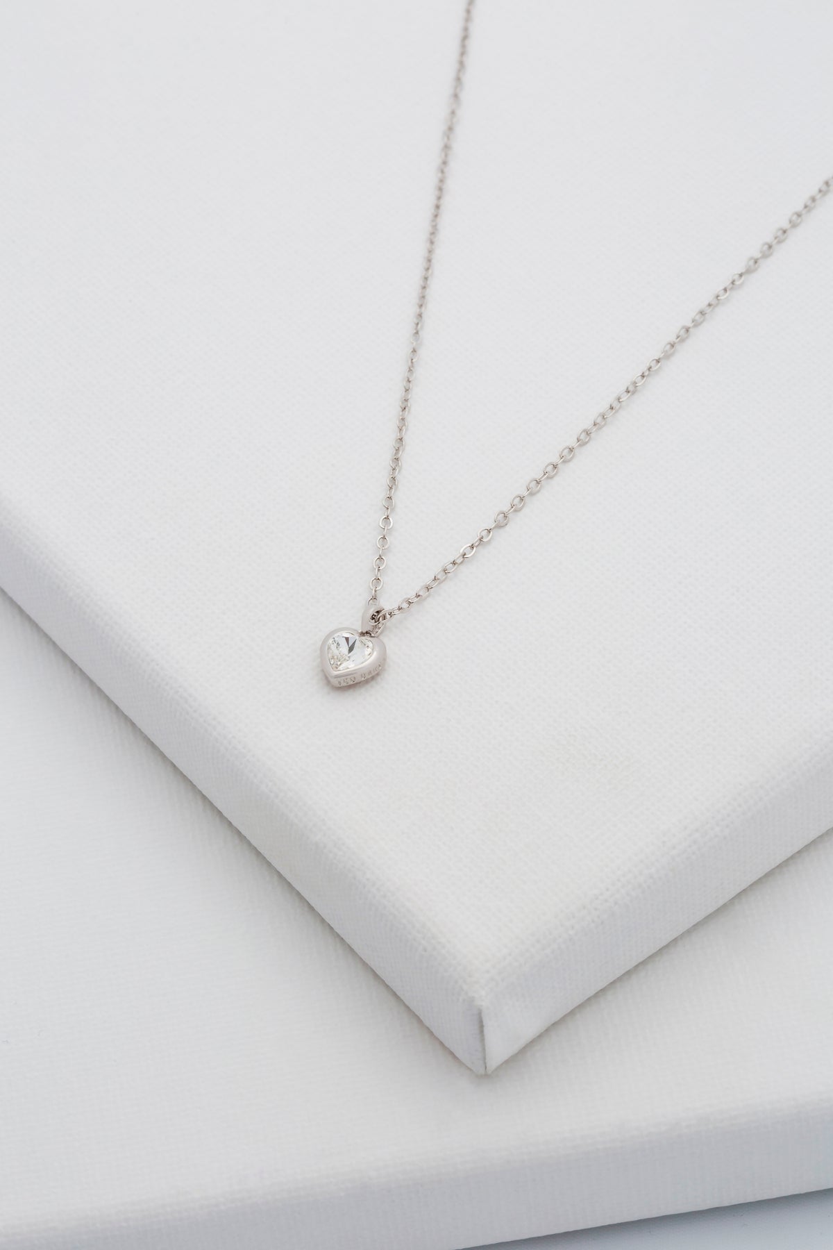 HANNELA: Crystal Heart Pendant Necklace