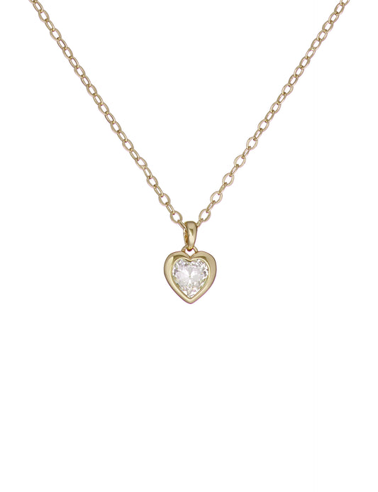 HANNELA: Crystal Heart Pendant Necklace
