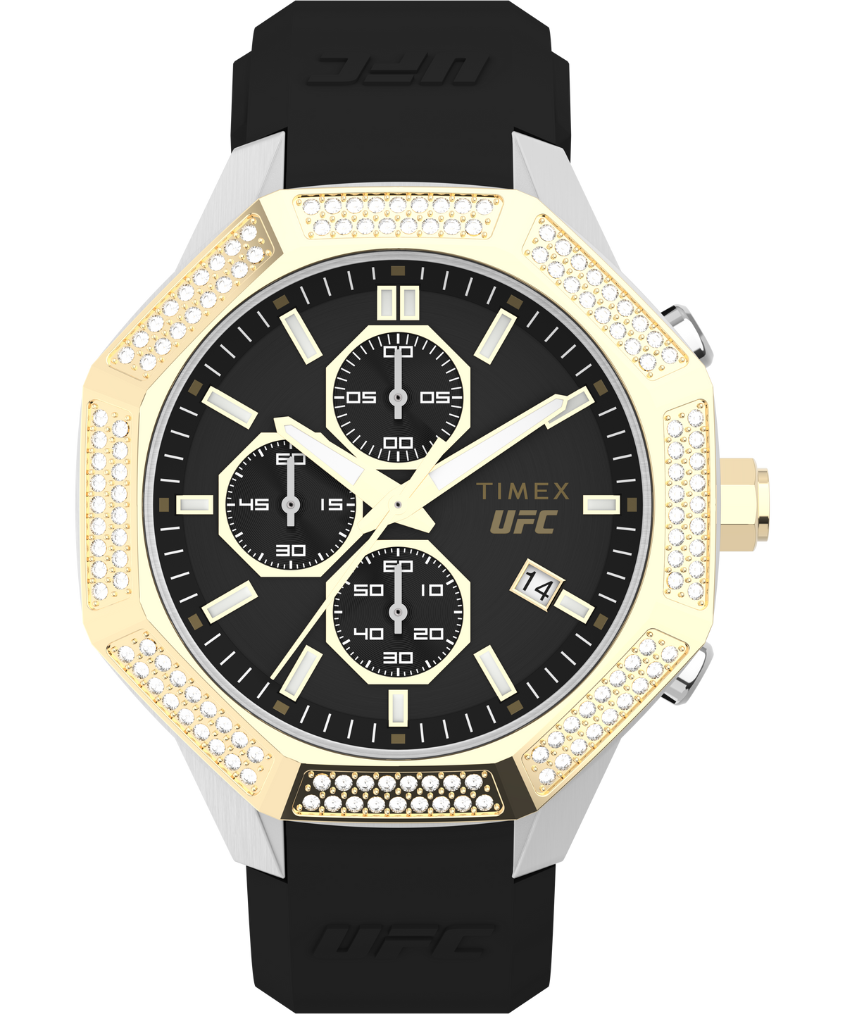 UFC King Two Tone 45mm Black Dial and Silicone Strap