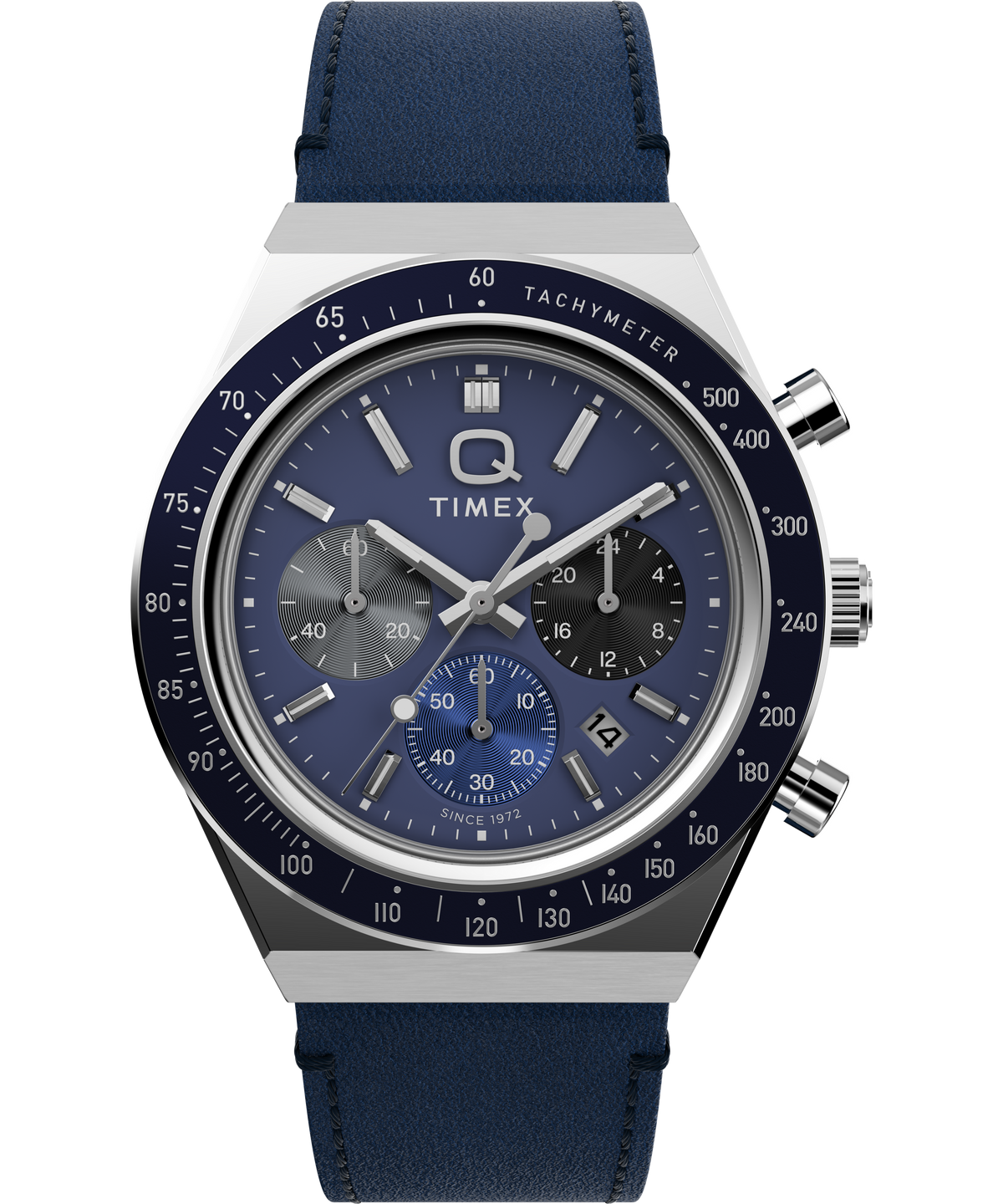 Q Timex® Chronograph 40mm Leather Strap Watch