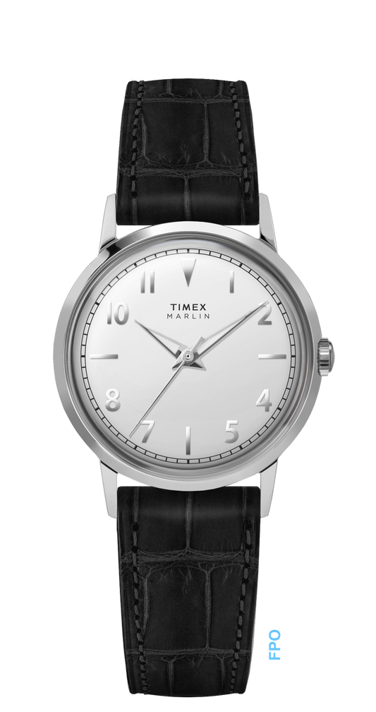Marlin® Quartz 34mm Leather Strap Watch
