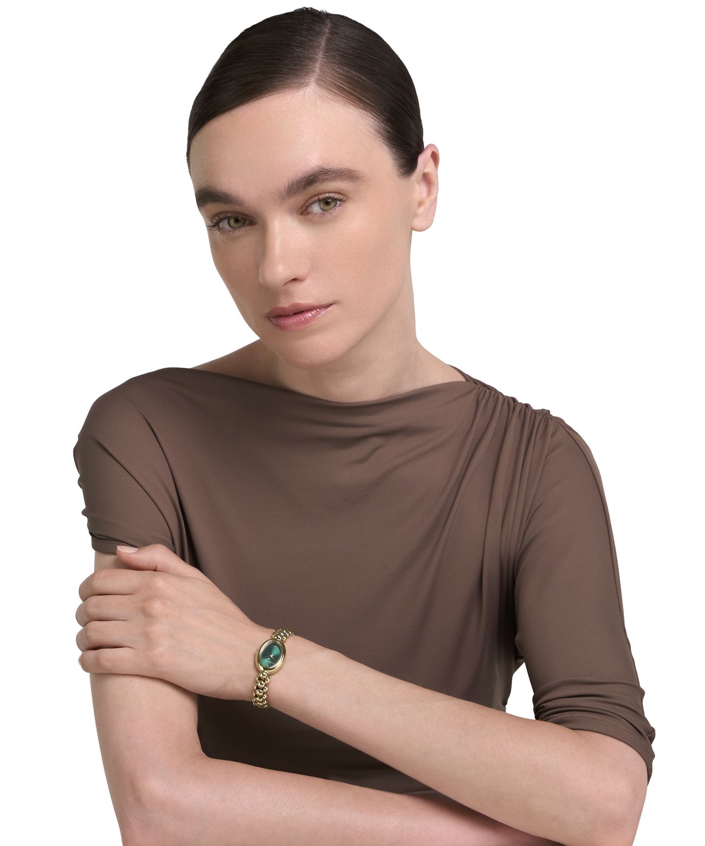 Delizia Green Yellow Gold-Tone Bracelet Watch