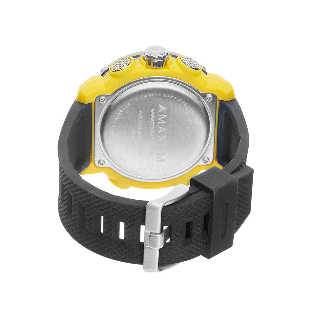 CONQUEST Black and Yellow Analogue and Digital Watch