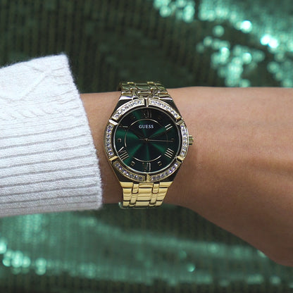Guess Cosmo Gold & Green Ladies Watch
